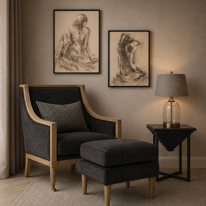 *BLACK SIDE TABLE 46x46x66cm